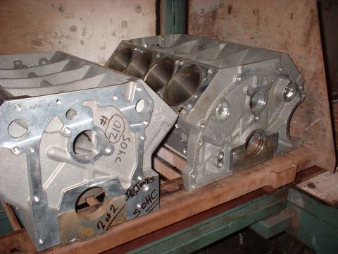 1965 Shelby Cobra - 2 Robert Pond 427 aluminum blocks coming out of the oven. One is for Jone's Mustang and the other one is for Mullins' Cobra.