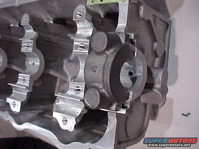 Bare aluminum DOHC cylinder head with cam bearing caps and journals