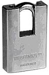 2000 Mercury Grand Marquis - A close-up view of a Brinks brand padlock, labeled as hardened.