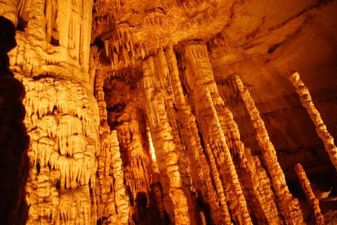 1996 Ford Bronco - Interior view of a cave, natural rock formations like stalactites and stalagmites.