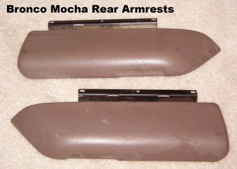 1983 Ford Bronco - SOLD Bronco Rear Armrests (mocha) The light spots are where I scraped some spots off the surface - maybe sap? They'll blend away after a li…