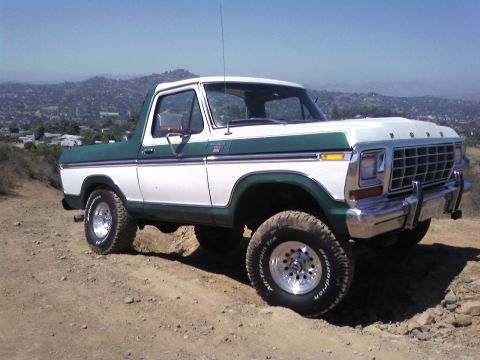 1978 Ford Bronco - This 1978 Ford Bronco is shown off-road, highlighting its capability.