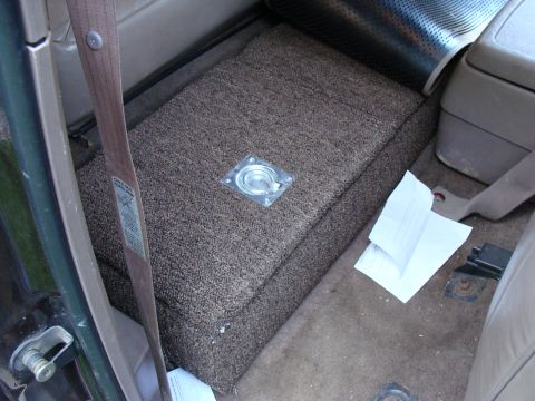 1992 Ford Bronco - Custom storage box installed behind the rear seat of a 1992 Ford Bronco.