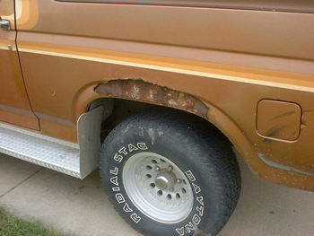 1981 Ford Bronco - The drivers side rear, by far the worst spot on the Bronco!