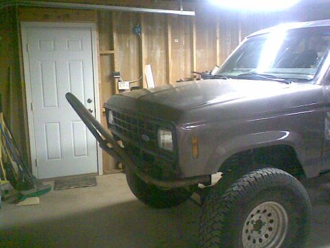 1984 Ford Bronco II - Front view of a 1984 Ford Bronco II with an aftermarket bumper installed.
