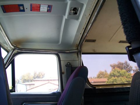 1990 Ford Bronco - Roll cage installed inside a 1990 Ford Bronco, viewed from the interior.
