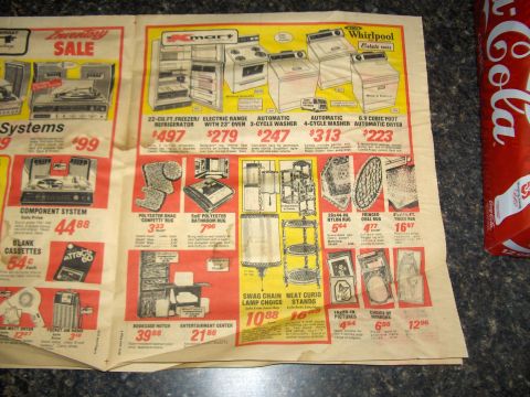 1977 Ford F-250 - A newspaper advertisement displays various household items and appliances for sale.