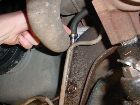 1991 Ford Bronco - where i think my coolant leak is coming from. haven't fixed it yet....
