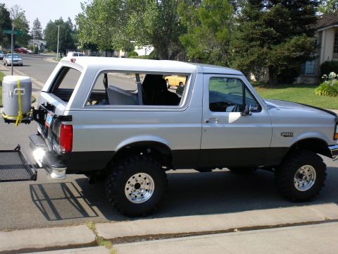 1996 Ford Bronco - Found something to do with the tire carrier. Holds our 5 gallon container of ice water & keeps it cold for 5 days thanks to a big block of…