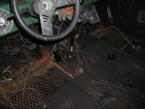 1967 Ford Bronco - view of the drivers floor and the shifter that I just put in