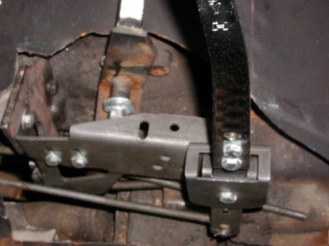 1967 Ford Bronco - Picture of the Shifter and the bracket that I had to Fabricate to make it work