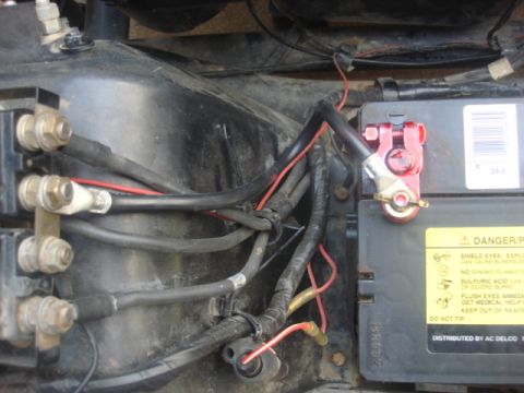 1983 Ford Bronco - I ran the new negitive wire the same way the old one went. this looks alot better. i had to wait 3 days to get the new POS cables, but just…