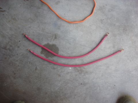 1983 Ford Bronco - Here are the 2 new POS cables. one to the started / generator and the other to the new power take off.