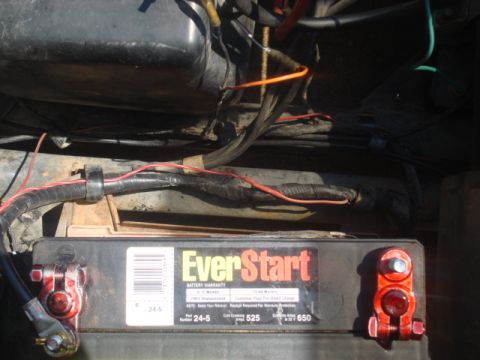 1983 Ford Bronco - If you look closely you can see the red heat shrink and the new wire.