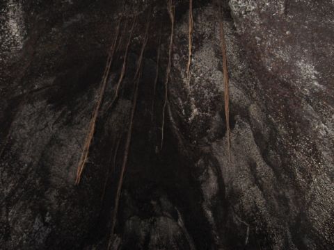 1991 Ford Bronco - Roots hang down from the ceiling of a dark, rocky cave.