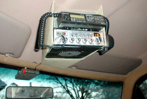 1983 Ford Bronco - My overhead console is made of 2 pieces of sheet metal. The first one (visible around the scanner) is screwed to the roof. The second is co…