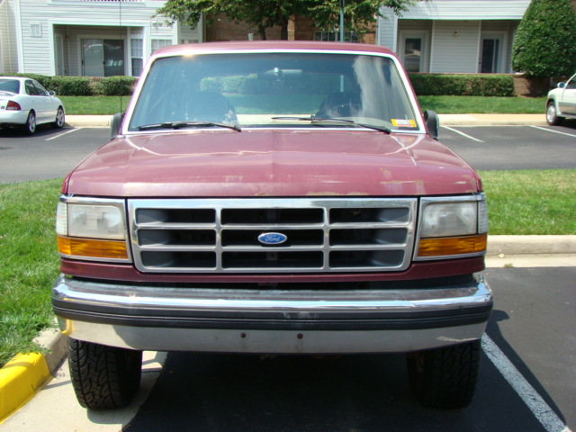 Maroon 1993 Ford Bronco front view