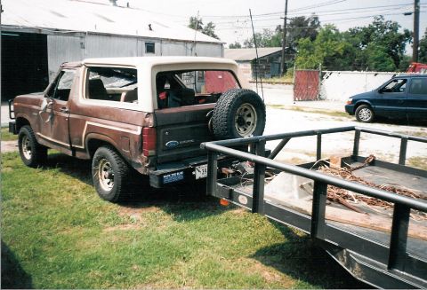 1983 Ford Bronco - I continued all the way back onto my wheels, but I was still lined up with the upside-down trailer & car. The 2 deputies who were the only…