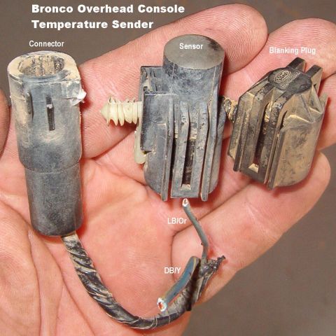1983 Ford Bronco - Temperature Sensor & connector pigtail (Ford 3U2Z-14S411-BAA or Standard S2181 ) for Bronco overhead consoles. Temperature Display The temp…