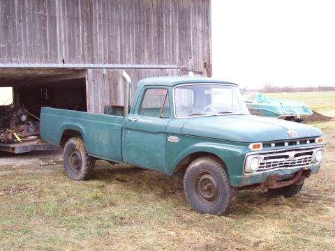 1966 Ford F-350 - Stacks? nope. I'll stick with the glasspack/tractor muffler underneath