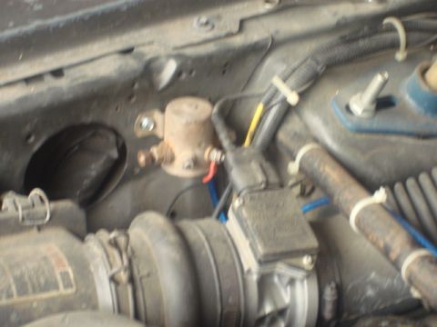1983 Ford Bronco - with the relat installed i needed a battery poer point (the firewall solinod) and ran the wires to the new relay. i conecceted the ground w…