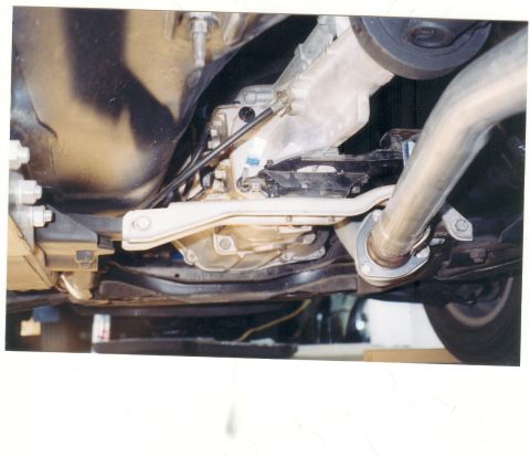 This is the RAD 4 speed and sub frame connectors in my 77 Mustang.