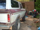 1979 Ford Bronco - This 1979 Ford Bronco is shown from the front three-quarter view, a maroon and white paint scheme.