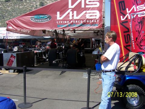 1972 Ford Ranchero - Race track pit area scene with a man observing. Date stamp indicates July 13, 2008.