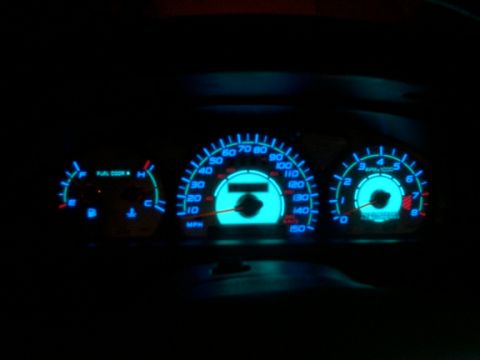1998 Ford Taurus - gauges at night