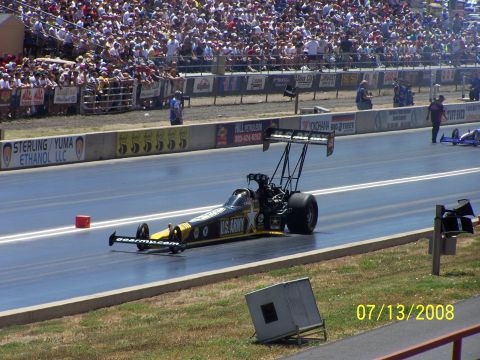 1972 Ford Ranchero - Dragster with U.S. Army livery at a drag racing event on 07/13/2008.