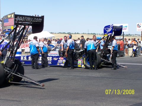 1972 Ford Ranchero - Pit crew attends to a dragster at a race event. The date stamp indicates the photo was taken on July 13, 2008.