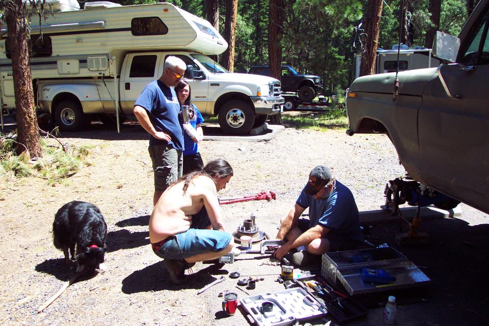 Tim & Todd replacing axle shaft destroyed when u-joint broke.
(7/12/2008)