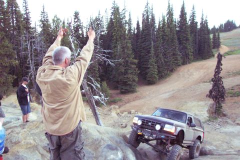 1996 Ford Bronco - Greg attempting V-Notch at Funny Rocks (7/12/2008)