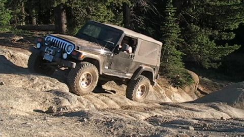 1996 Ford Bronco - Steve going up the right side at Funny Rocks. (7/12/2008)