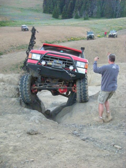 2005 Jeep Wrangler - Jon almost up the V-notch with Greg spotting