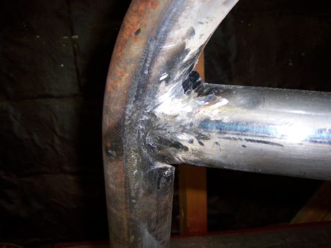 1991 Ford Bronco - Detail of a custom-fabricated metal component, possibly part of a vehicle modification.
