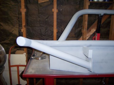 1991 Ford Bronco - Custom front bumper fabrication in progress, showing tubing and mounting brackets.
