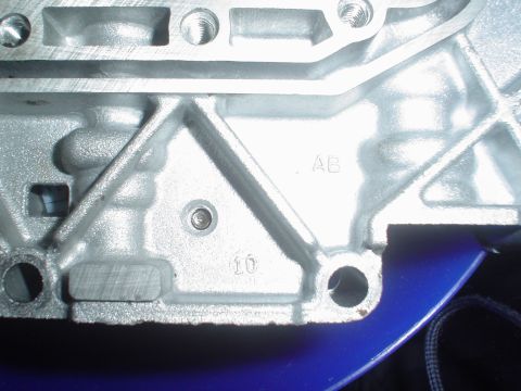 1996 Mercury Grand Marquis - Engine block casting detail with visible part markings.