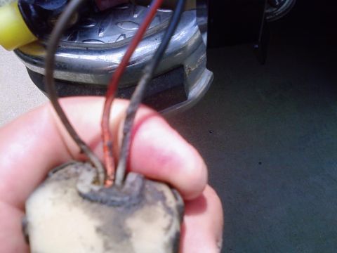 1986 Ford Bronco - Close-up of a damaged wiring harness connector with frayed wires being held by a hand.