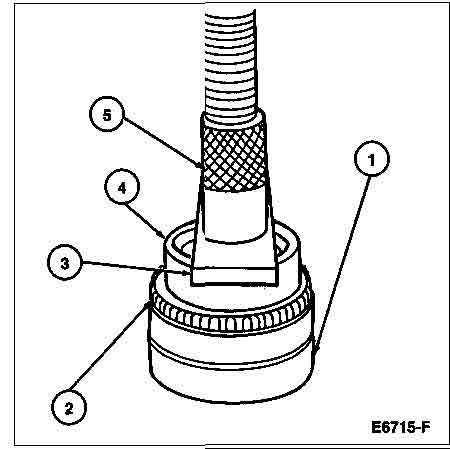 1998 Ford Taurus - This diagram illustrates an ABS ring and its associated sensor, with numbered labels indicating specific parts of the assembly.