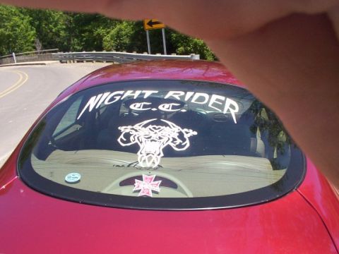 1998 Ford Taurus - Night Rider's rear window.