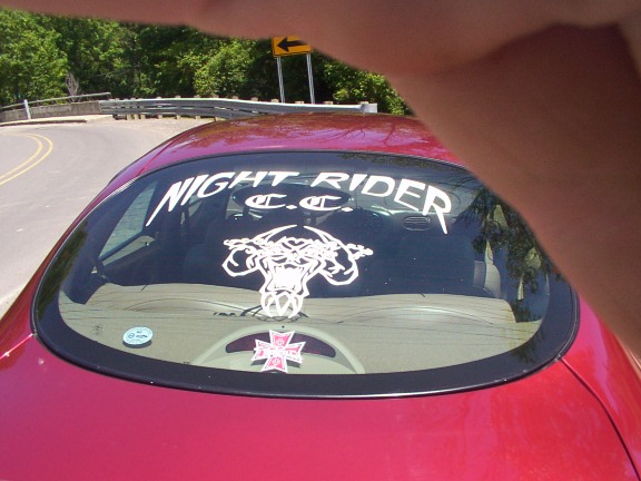 Night Rider's rear window.