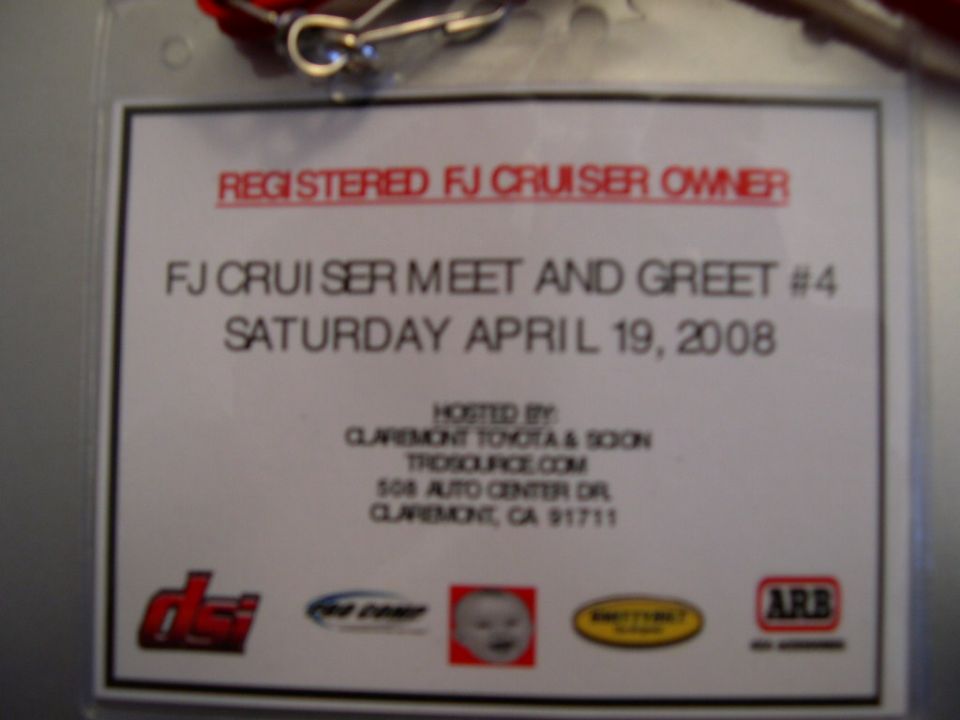 FJ Cruiser Meet and Greet #4 event badge from April 19, 2008