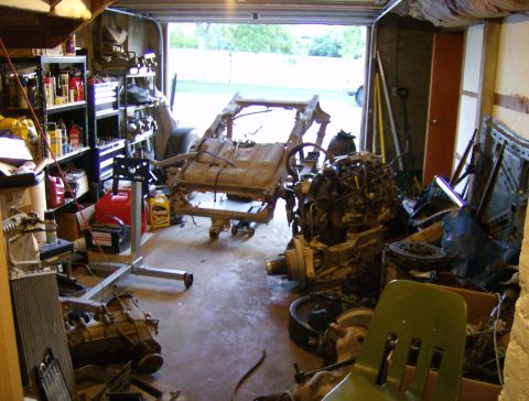 1990 Ford Bronco - All the parts that are getting swapped to the bronco... crammed in my tiny garage.