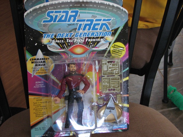 Star Trek The Next Generation Commander William Riker action figure in packaging.