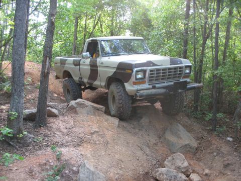 1978 Ford Bronco - This 1978 Ford pickup truck is navigating a challenging off-road course.