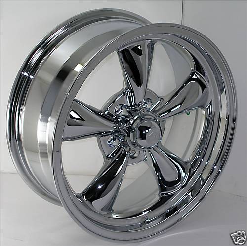 Chrome five-spoke aftermarket wheel