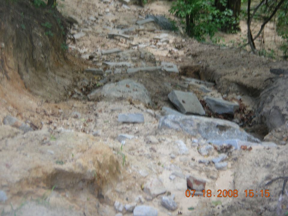 Off-road terrain with rocks and dirt, timestamp 07-18.2008