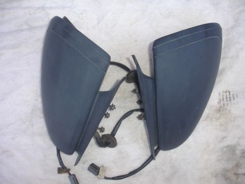 1993 Ford Taurus - A set of two dark blue side view mirrors are shown with their electrical wiring and mounting hardware.
