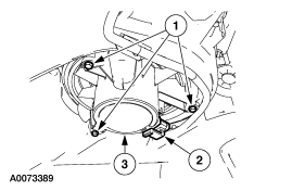 2007 Ford Mustang - Service illustration of an in-vehicle component with numbered callouts identifying fasteners and parts.
